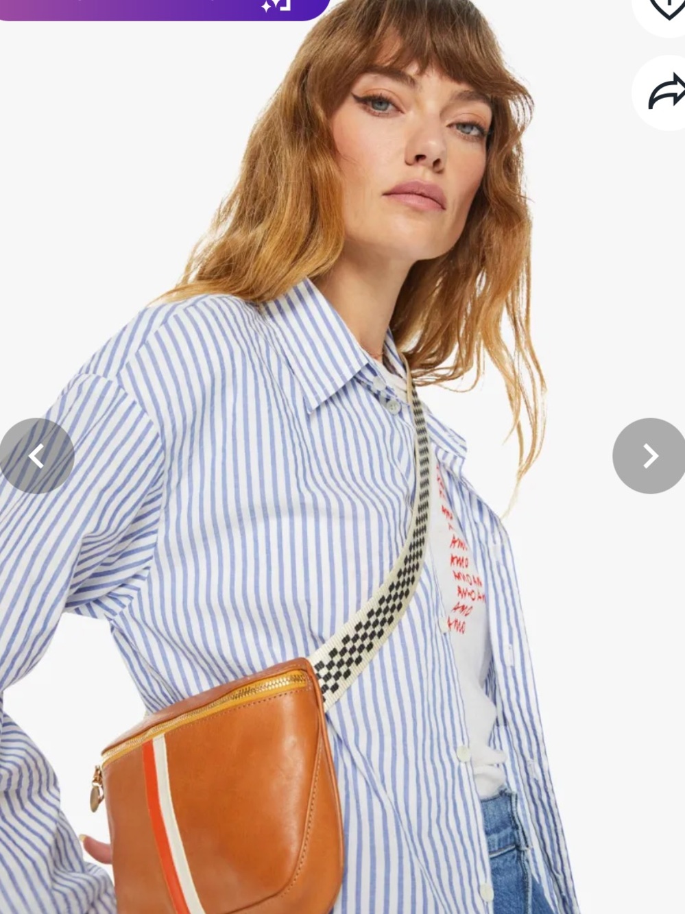 Clare V + MOTHER Le FannyTan Leather Crossbody w - Picture 2 of 12